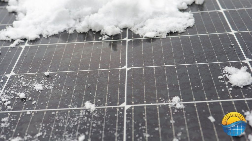 snow on a solar panel